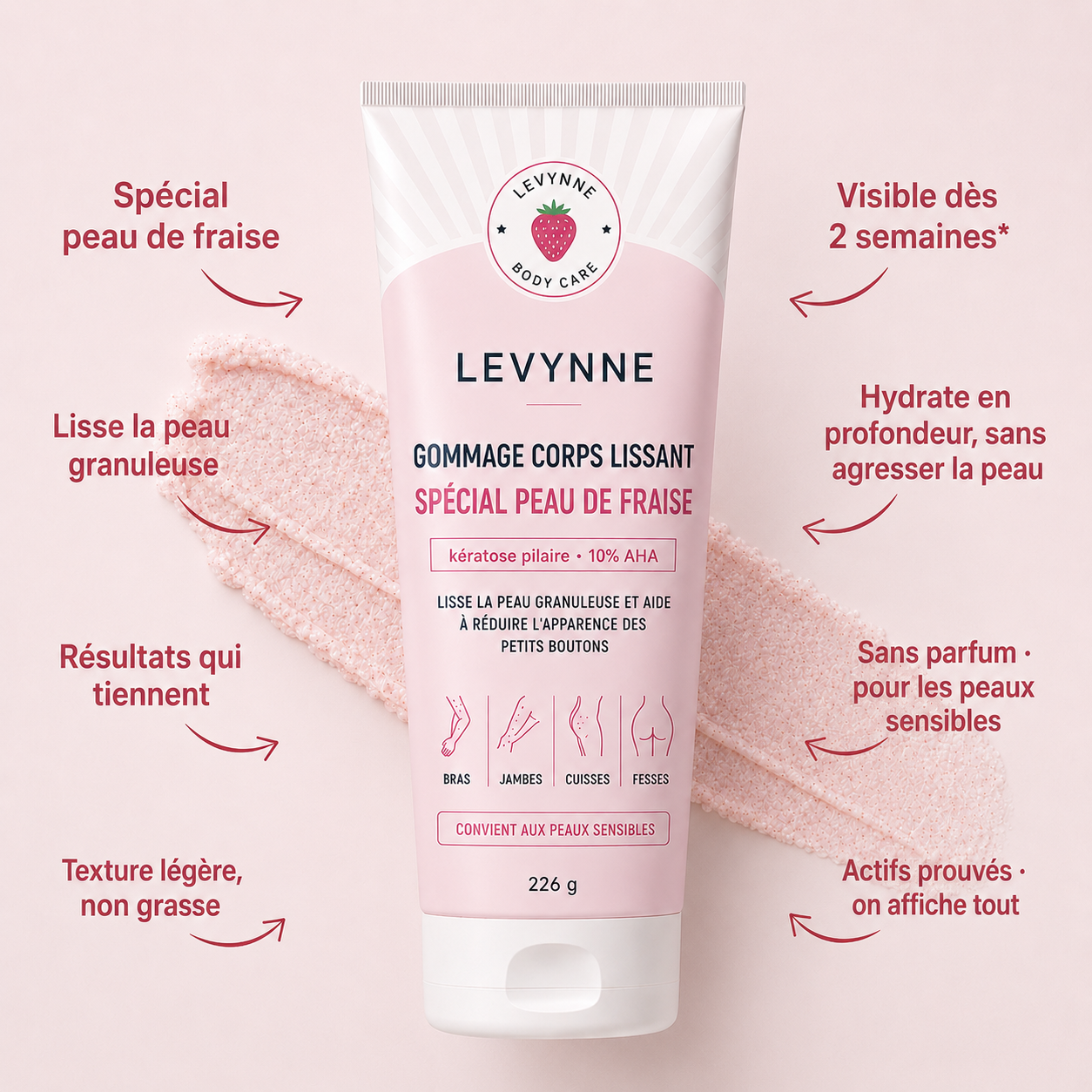 Gommage anti peau de fraise